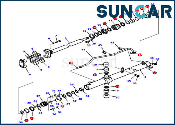 comprar A escavadora parte 707-99-27330 jogos da substituição do jogo D65EX-16 KOMATSU do selo do cilindro hidráulico online manufacture