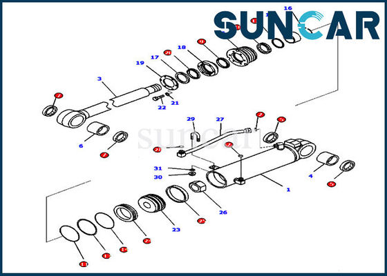 comprar 707-99-42310 peças internas hidráulicas de Kit For D65EX-16 KOMATSU do selo do reparo do cilindro do elevador do estripador online manufacture