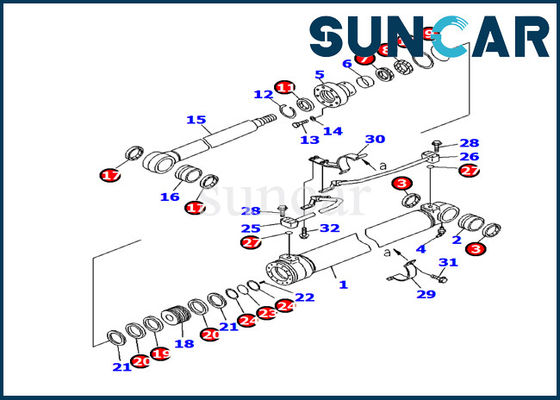 comprar 707-99-27520 modelo do jogo PC130F-7 de Kit Komatsu Boom Cylinder Service do selo do reparo do cilindro hidráulico online manufacture
