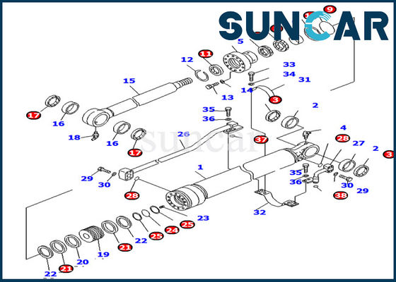 comprar Peças internas da máquina escavadora PC138US-2E dos jogos do selo do cilindro da cubeta do jogo 707-99-36330 do serviço de KOMATSU online manufacture