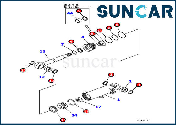 comprar 707-98-12650 máquina escavadora Replacement Seal Kit de Kit Fits PC15MR-1 do serviço do cilindro de lâmina de KOMATSU online manufacture