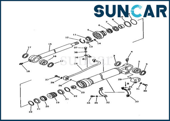 comprar 707-98-37110 cilindro hidráulico que sela o jogo interno do serviço do cilindro da cubeta das peças de Kit Komatsu PC150-5 online manufacture