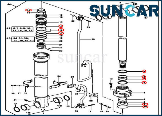 comprar Cilindro hidráulico Kit Excavator Seal Kit Fits John Deere 2154D 225CLC do crescimento AH225136 online manufacture