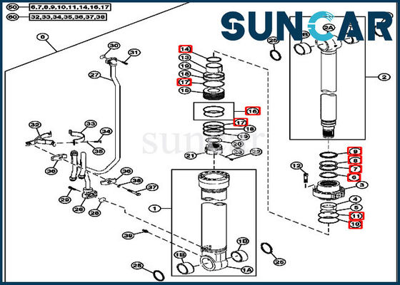 comprar máquina escavadora Replacement Seal Kit de Kit John Deere 240DLC 250GLC do serviço do cilindro do crescimento 4S00715 online manufacture