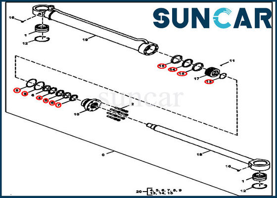 comprar AT383285 máquina escavadora Hydraulic Thumb Kit Cylinder Service Kit For 300GLC 240DLC Deere online manufacture