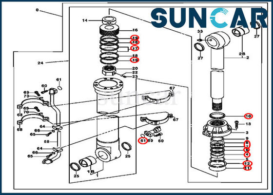 comprar 4653042 jogos de JOHN DEERE Replacemenet da máquina escavadora do jogo 450LC 450DLC do selo do cilindro da cubeta online manufacture