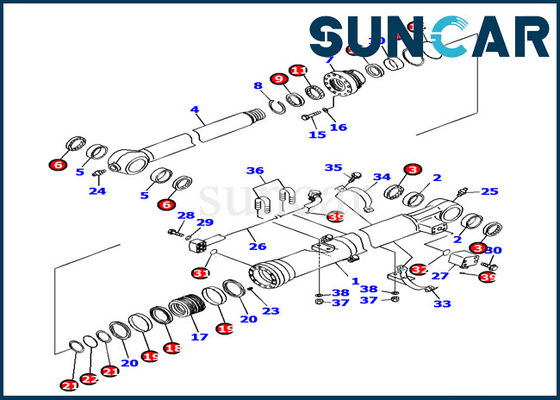 comprar Jogo de selagem hidráulico do jogo PC160LC-7 KOMATSU do selo do cilindro da cubeta das peças sobresselentes 707-99-37290 online manufacture
