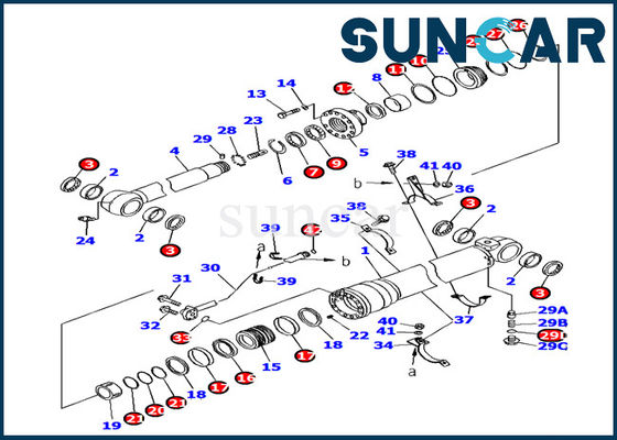 comprar Jogos hidráulicos do selo da substituição de KOMATSU PC160LC-7 do jogo 707-99-46320 da selagem do cilindro do braço online manufacture