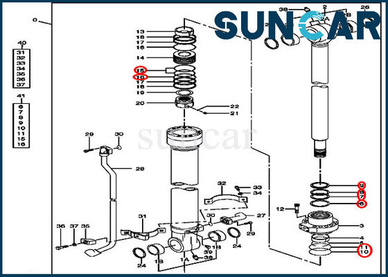 comprar Jogos do serviço do cilindro hidráulico do jogo 4467381 do selo da cubeta aplicáveis às peças de Deere 180 160C online manufacture