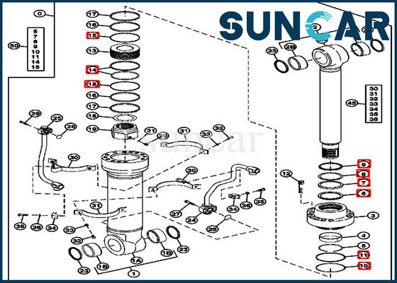 comprar ISO9001 cilindro de posicionamento do selo 4662878 hidráulicos que sela Kit Excavator John Deere Kits online manufacture