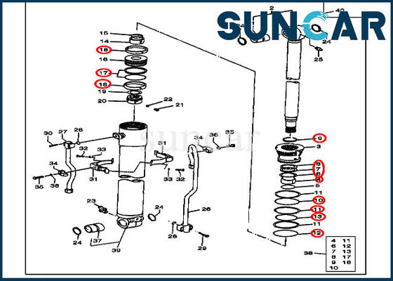 comprar 190 jogos de Kit Excavator Mechanical Equipment Repair do selo do cilindro das peças AT194439 de Deere online manufacture