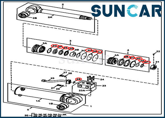 comprar 4669900 maquinaria de construção hidráulica de Kit Fits 220DW 190GW Deere do reparo do selo do cilindro de lâmina online manufacture