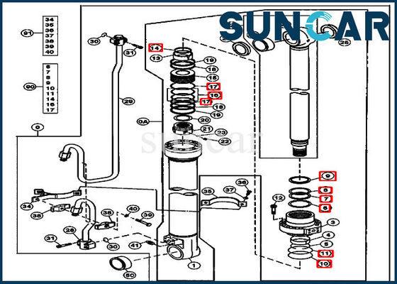 comprar 4662884 jogos de reparação do selo do cilindro do crescimento para o equipamento dos modelos de 2154D 200LC JOHN DEERE online manufacture