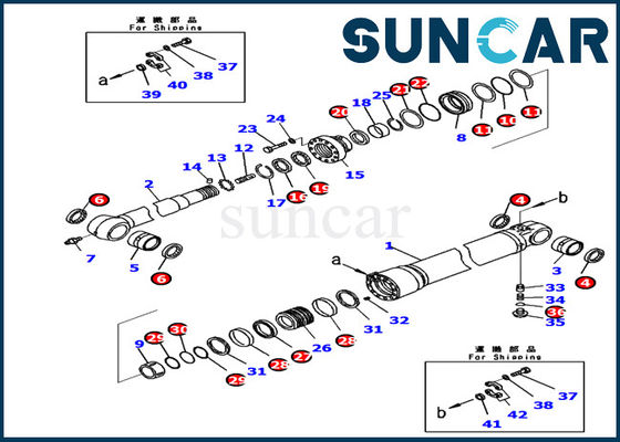 comprar 721-98-00260 jogo de reparação interno hidráulico de Kit Komatsu Excavator PC240LC-11 do selo do cilindro do BRAÇO online manufacture
