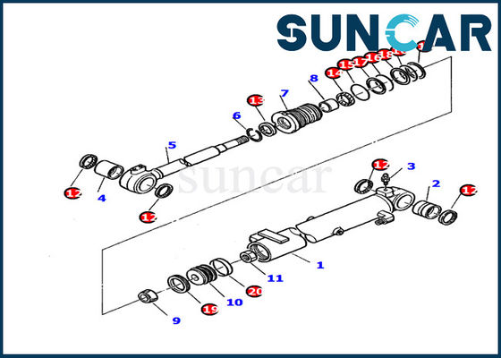 comprar 878000391 cilindro hidráulico do jogo de reparação de Kit Fits Komatsu PC20-7 do selo do cilindro do crescimento da máquina escavadora online manufacture