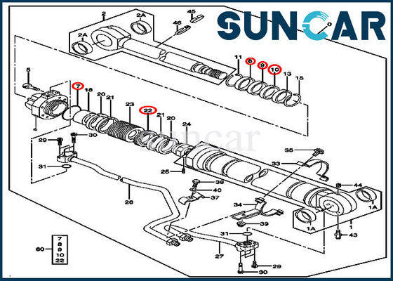 comprar 4485615 jogos de reparação do selo do crescimento cabem o cilindro de 270C LC John Deere Excavator LH/RH online manufacture