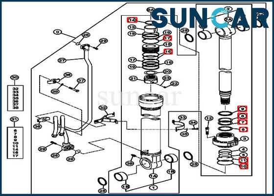 comprar Ajustes 270CLC 2554 John Deere Replacement Service Parts do jogo 4639936 do selo do reparo do crescimento online manufacture