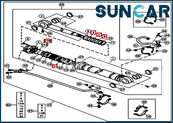 comprar Máquina escavadora John Deere Mechanical Sealing Kit do jogo 200LC do selo do cilindro do braço da vara AT264438 online manufacture