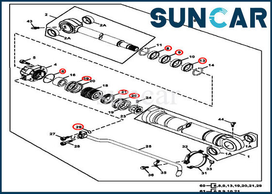 comprar Máquina escavadora hidráulica Equipment de Kit For 270CLC 270LC do selo dos jogos AT264439 do cilindro da cubeta de JOHN DEERE online manufacture