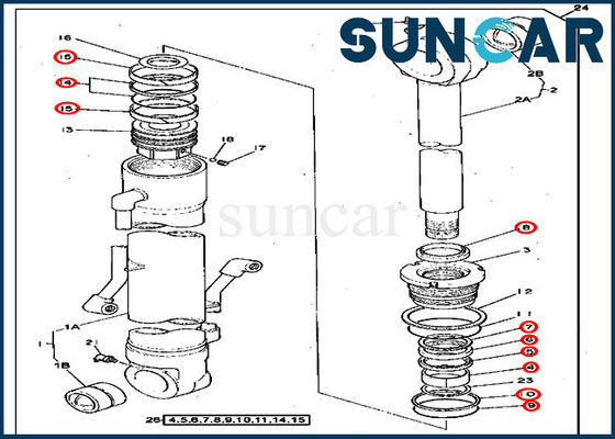 comprar Máquina escavadora 290D John Deere Replacement Kits do jogo do selo do cilindro de 4369721 cubetas online manufacture