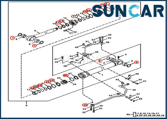 comprar O cilindro do RH do LH dos jogos do selo do jogo 4640107 da selagem do crescimento cabe John Deere Excavator 370C 3554 online manufacture