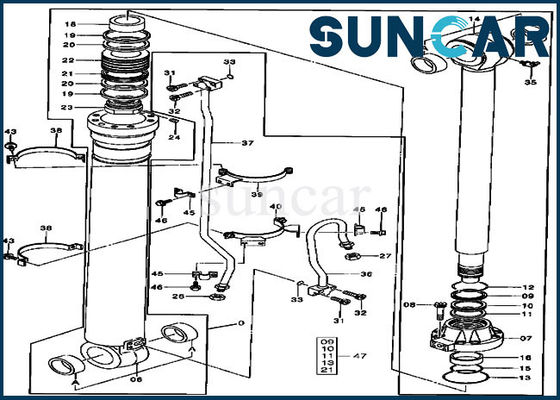 comprar 9257552 jogos de Hydraulic Oil Seal da máquina escavadora de Kit Deere 450CLC 450LC do selo do cilindro do braço online manufacture