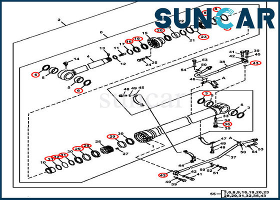 comprar Braço da vara de 4640118 Dipper que sela a máquina escavadora Models de Kit Fits John Deere 350GLC 370C 350DLC online manufacture