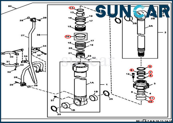 comprar reparo do crescimento de 4S00783 JOHN DEERE que sela a máquina escavadora de Kit Cylinder Components Fits 380GLC 350GLC online manufacture