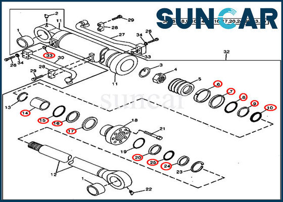 comprar Máquina escavadora Models de Kit For John Deere 490 do selo da substituição do cilindro da cubeta AT264443 online manufacture