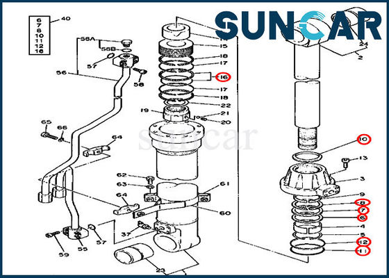 comprar Jogo de reparação do cilindro do crescimento dos jogos 490 490D Deere do selo do óleo hidráulico das peças sobresselentes AT192095 online manufacture