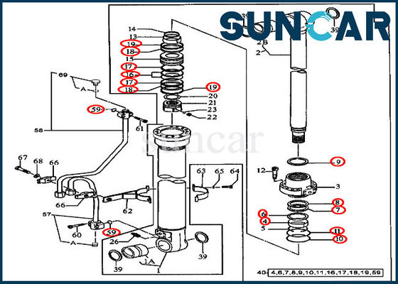 comprar Selo do óleo Kit For do cilindro do crescimento do jogo AT196470 do selo da substituição 490E John Deere Equipment online manufacture
