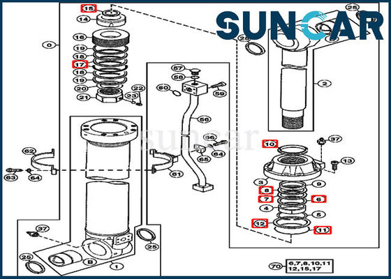 comprar 4438684 jogo do serviço da substituição do cilindro hidráulico de John Deere Arm Seal Kit 670GLC 650DLC online manufacture