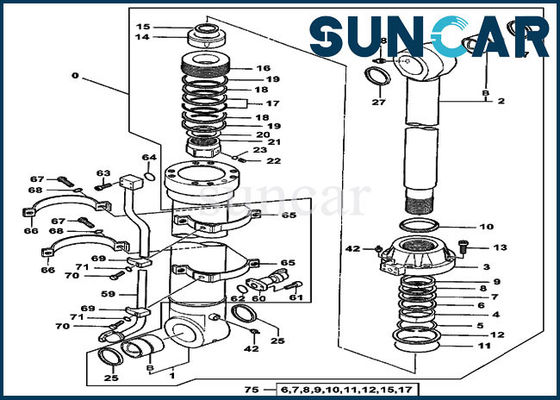 comprar 4438696 máquina escavadora de Kit For 550LC do reparo do selo do cilindro de Deere dos jogos do serviço da cubeta online manufacture