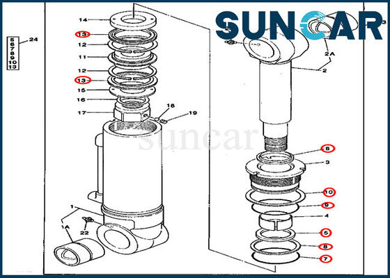 comprar Selo Kit Excavator Hydraulic Service Kits do cilindro de lâmina 4240084 para 595D John Deere online manufacture