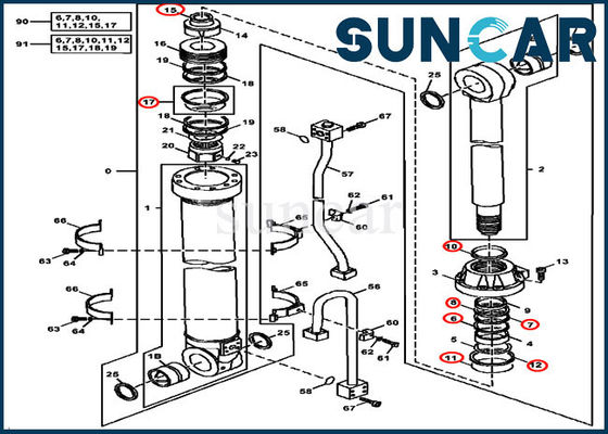 comprar O selo Kit Excavator Replacement Service Kit do cilindro de 4700430 braços cabe modelos de 450LC 450CLC Deere online manufacture
