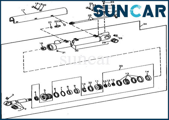 comprar Máquina escavadora 690B de Kit Fits 690 do selo do reparo do cilindro da cubeta da substituição de JOHN DEERE RE15906 online manufacture
