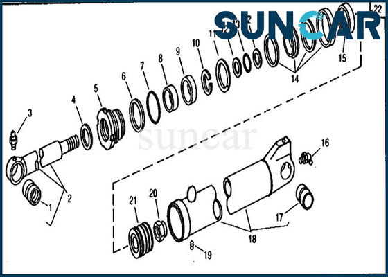 comprar Máquina escavadora de Kit For 690C 693C do serviço do cilindro hidráulico de John Deere RE18950 da cubeta online manufacture