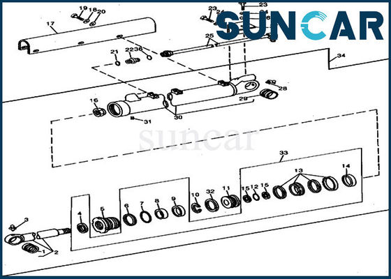 comprar Reparo do cilindro da cubeta RE21400 que sela a máquina escavadora Oil Seal Kit de Kit Deere 690B 690C online manufacture