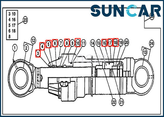 comprar selo Kit Hydraulic Cylinder Service Kits do braço de 690D 790D JOHN DEERE AT194293 online manufacture