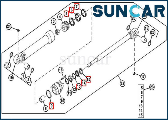 comprar Máquina escavadora hidráulica John Deere de Kit For 690ELC do selo do cilindro da cubeta dos selos AH144593 online manufacture