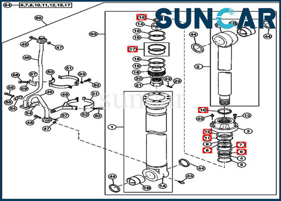 comprar Máquina escavadora 800C Service Kits hidráulica do jogo de reparação 750 do selo do cilindro do crescimento de JOHN DEERE 4660036 online manufacture