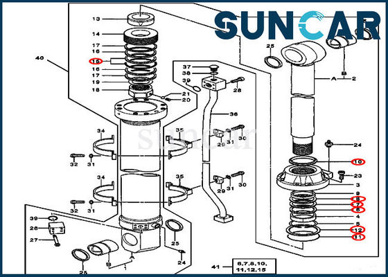 comprar 4436496 jogos do selo da substituição de Hydraulic Arm Cylinder da máquina escavadora cabem 750 800C John Deere online manufacture