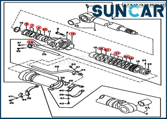 comprar Máquina escavadora John Deere Replacement Kits de Kit For 790ELC do reparo do selo do cilindro do braço AT196467 online manufacture