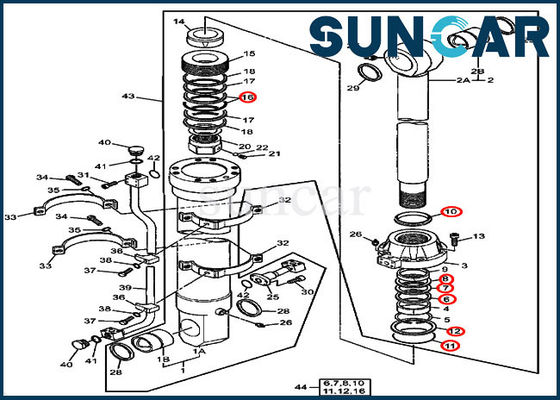 comprar Jogos do selo do óleo do cilindro hidráulico do jogo 4660142 do selo da cubeta de Deere para a máquina escavadora 800C online manufacture