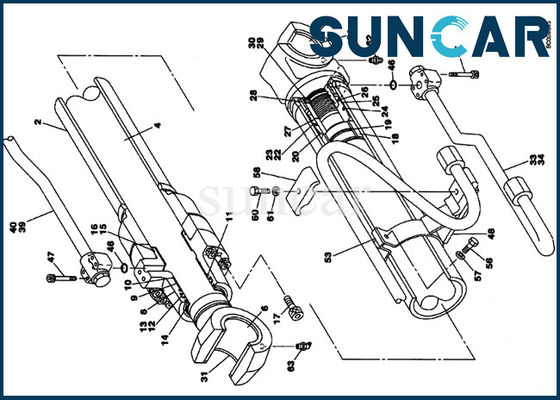 comprar Jogo modelo da selagem do cilindro de Boom da máquina escavadora CX130 da CAIXA do jogo do selo do cilindro LZ00448 hidráulico online manufacture
