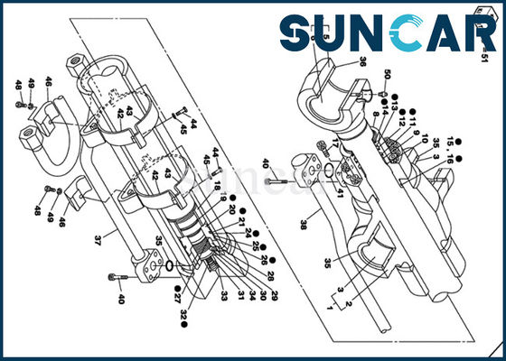 comprar Jogo de reparação do selo do cilindro do crescimento do Backhoe do jogo CX135SR do serviço do cilindro hidráulico do CASO LZ00455 online manufacture