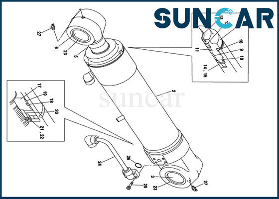 comprar O selo Kit Fits do cilindro do crescimento LZ00456 ENCAIXOTA o jogo de reparação interno do assy do cilindro da máquina escavadora da esteira rolante de CX135SR online manufacture
