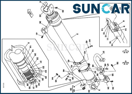comprar Jogo de reparação interno da máquina escavadora CX330 da esteira rolante de Kit For do selo do cilindro do braço do CASO LZ00478 online manufacture