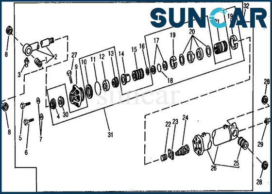comprar RE21196 cilindro hidráulico Kit Bucket Service Kit Fits 990 John Deere Equipment Parts online manufacture