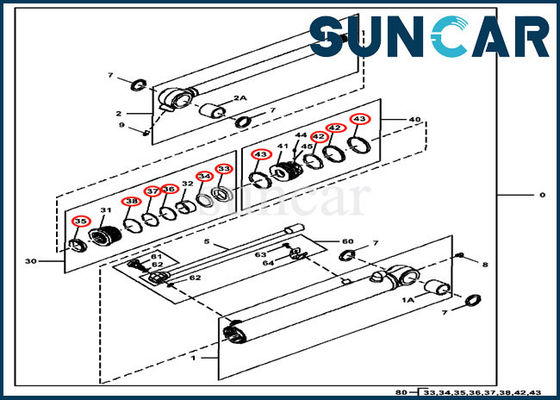 comprar Selo hidráulico Kit For 35G John Deere Cylinder Components do CYL da cubeta FYD00005421 online manufacture